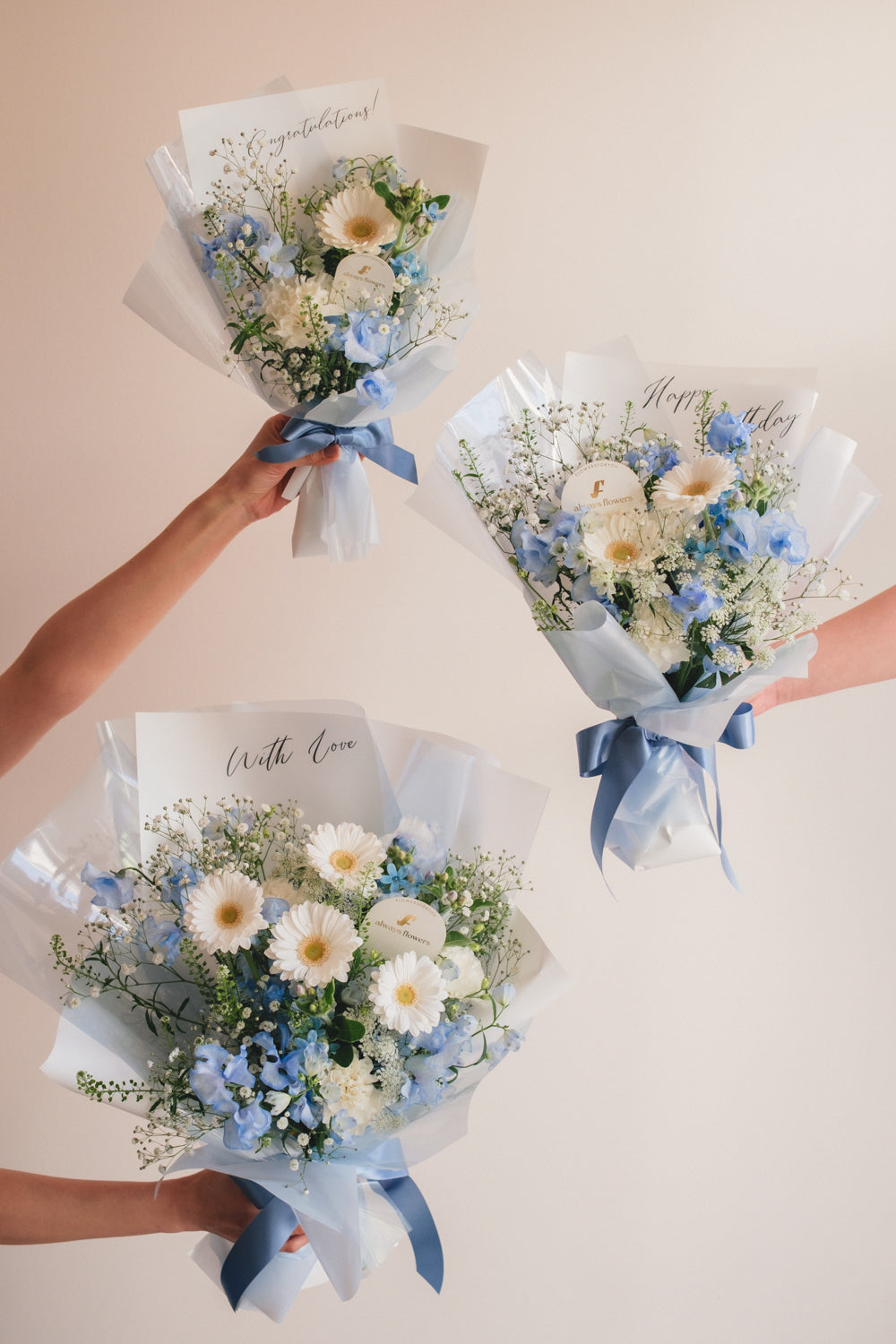 ◆1/6-3/22お届け限定◆Message Bouquet／メッセージブーケ　ブルージュレ／生花・花束