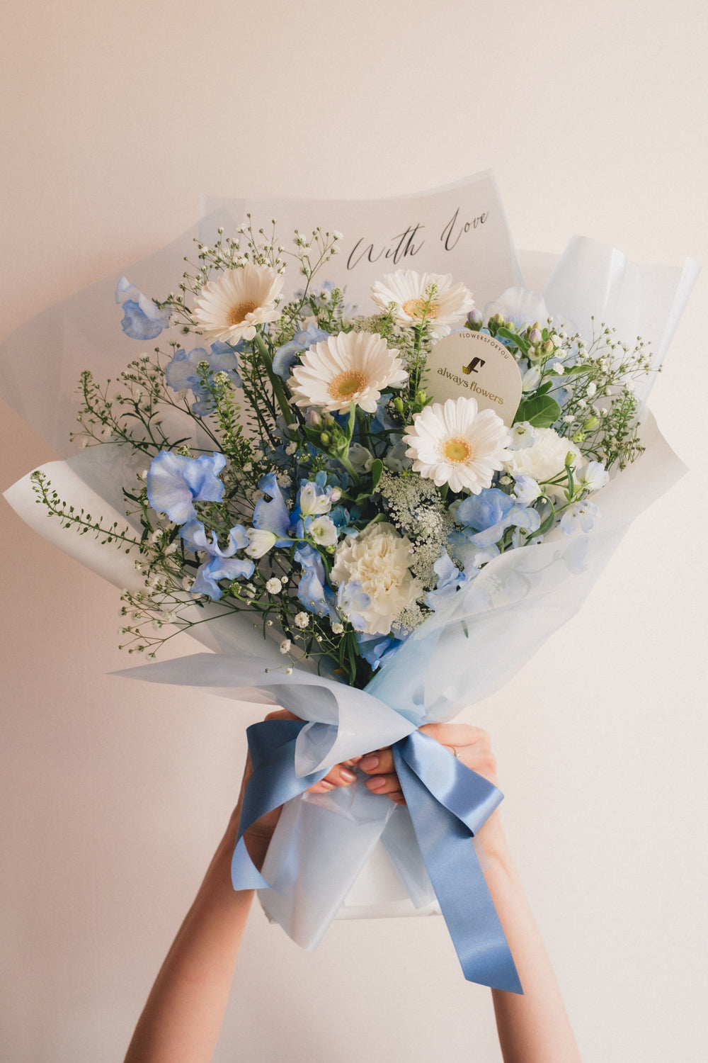 ◆1/6-3/22お届け限定◆Message Bouquet／メッセージブーケ　ブルージュレ／生花・花束