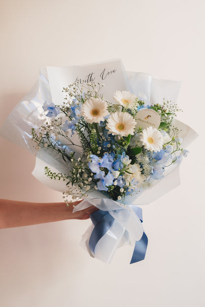 ◆1/6-3/22お届け限定◆Message Bouquet／メッセージブーケ　ブルージュレ／生花・花束