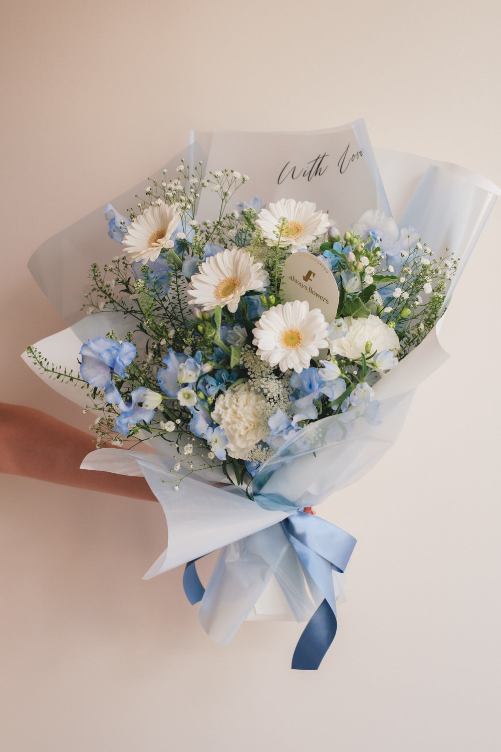 ◆1/6-3/22お届け限定◆Message Bouquet／メッセージブーケ　ブルージュレ／生花・花束