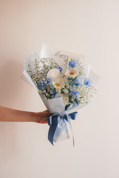 ◆1/6-3/22お届け限定◆Message Bouquet／メッセージブーケ　ブルージュレ／生花・花束