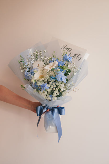 ◆1/6-3/22お届け限定◆Message Bouquet／メッセージブーケ　ブルージュレ／生花・花束