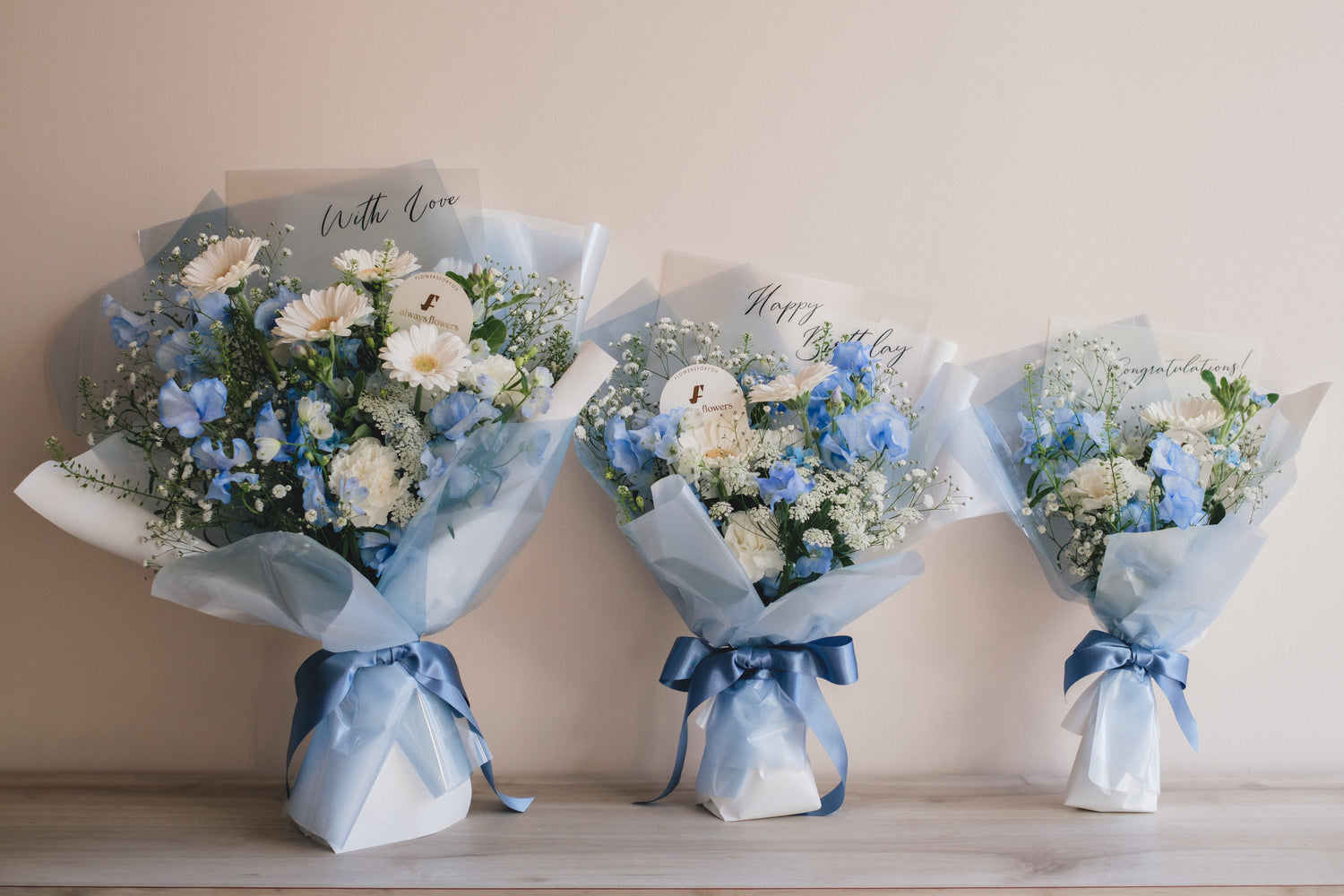 ◆1/6-3/22お届け限定◆Message Bouquet／メッセージブーケ　ブルージュレ／生花・花束