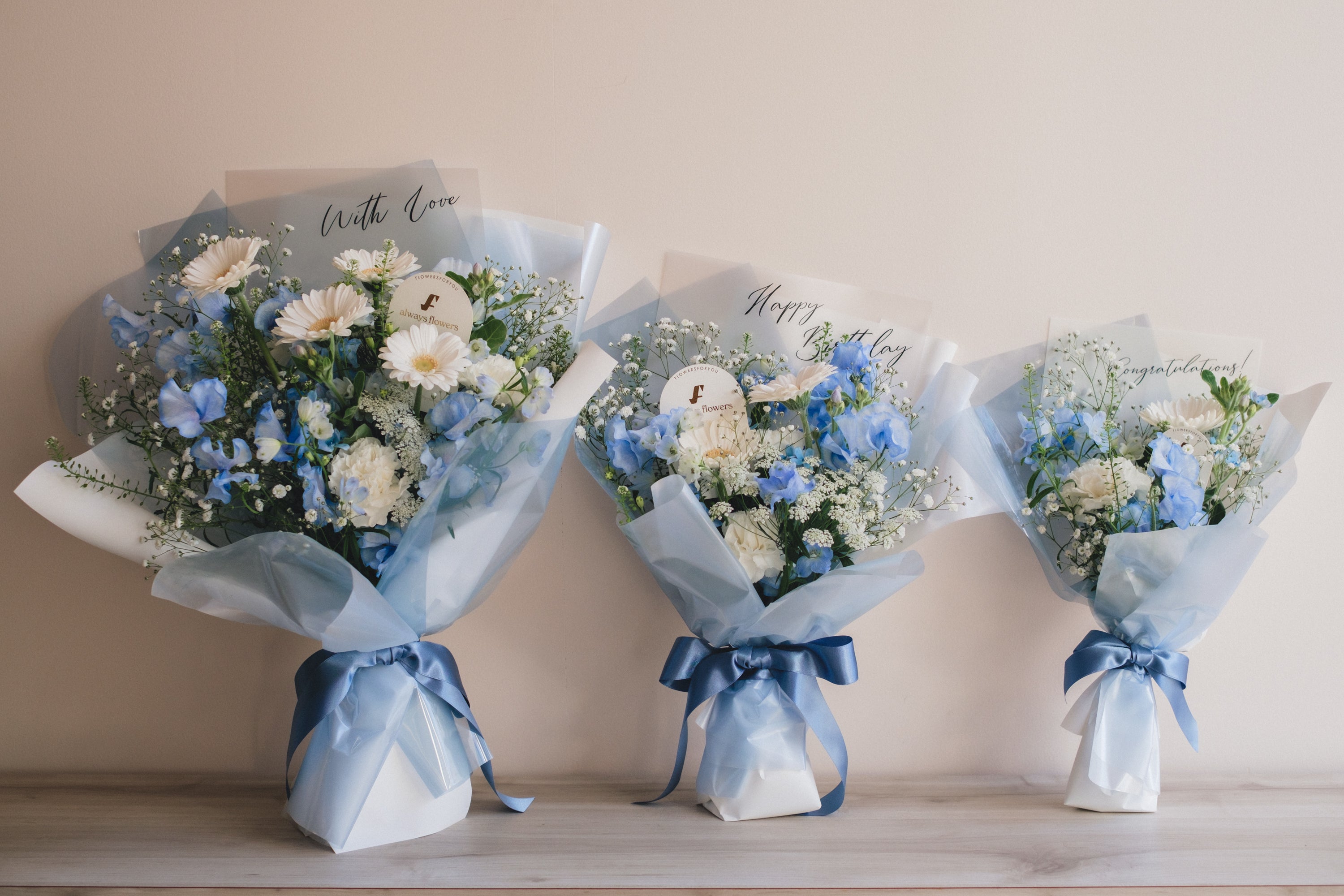 ◆1/6-3/22お届け限定◆Message Bouquet／メッセージブーケ　ブルージュレ／生花・花束