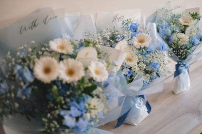 ◆1/6-3/22お届け限定◆Message Bouquet／メッセージブーケ　ブルージュレ／生花・花束