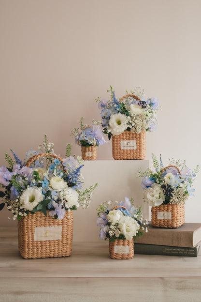 ◆1/13-3/22お届け限定◆Flower BAG No.3／フラワーバッグアレンジ　エアリーブルー／生花