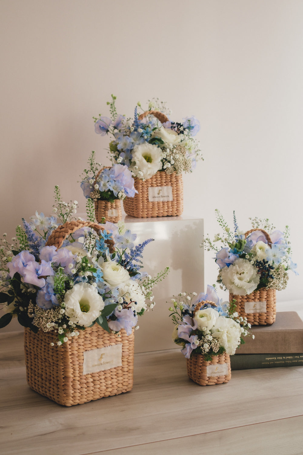 ◆1/13-3/22お届け限定◆Flower BAG No.3／フラワーバッグアレンジ　エアリーブルー／生花