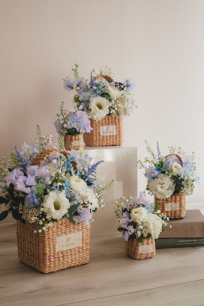 ◆1/13-3/22お届け限定◆Flower BAG No.3／フラワーバッグアレンジ　エアリーブルー／生花