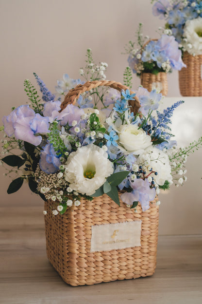 ◆1/13-3/22お届け限定◆Flower BAG No.3／フラワーバッグアレンジ　エアリーブルー／生花