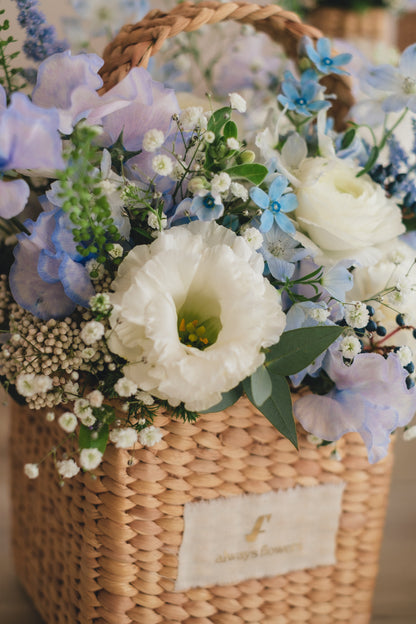 ◆1/13-3/22お届け限定◆Flower BAG No.3／フラワーバッグアレンジ　エアリーブルー／生花