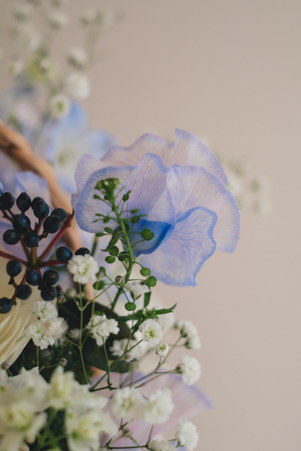 ◆1/13-3/22お届け限定◆Flower BAG No.3／フラワーバッグアレンジ　エアリーブルー／生花