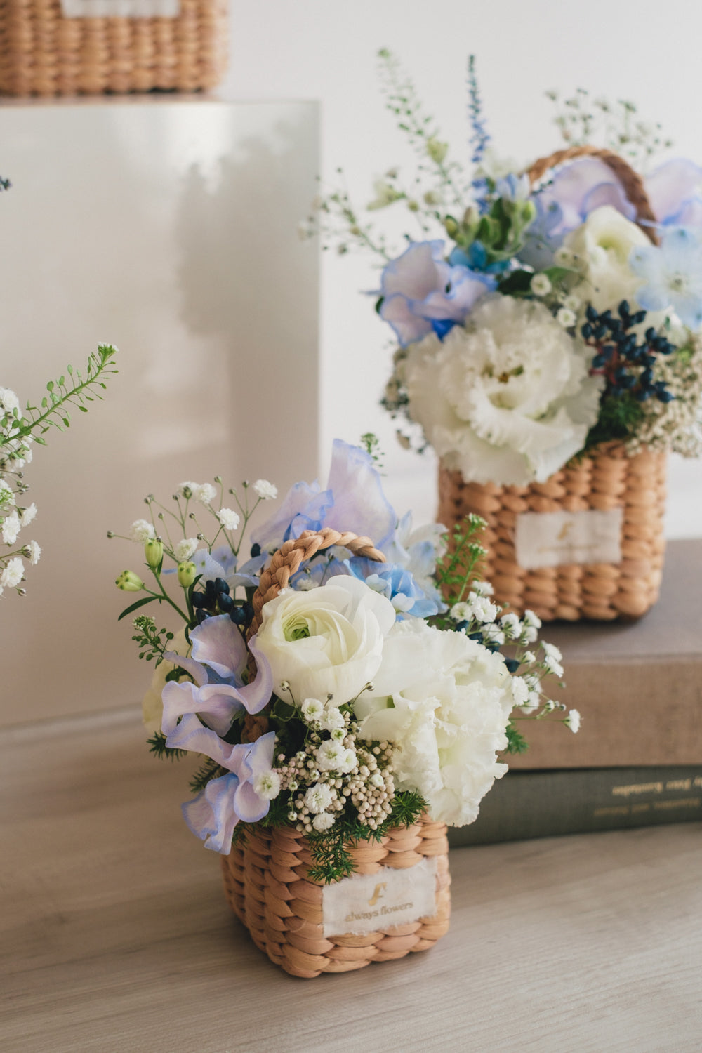 ◆1/13-3/22お届け限定◆Flower BAG No.3／フラワーバッグアレンジ　エアリーブルー／生花