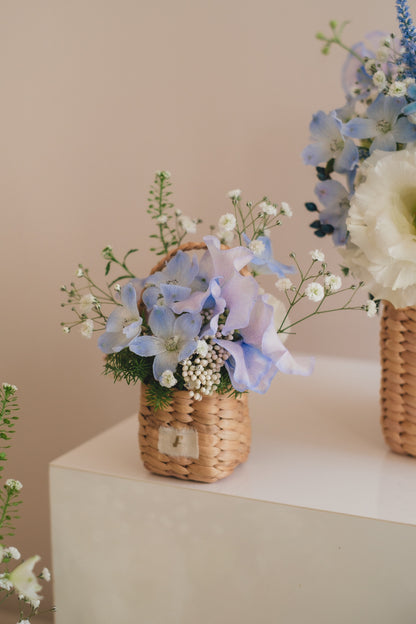 ◆1/13-3/22お届け限定◆Flower BAG No.3／フラワーバッグアレンジ　エアリーブルー／生花