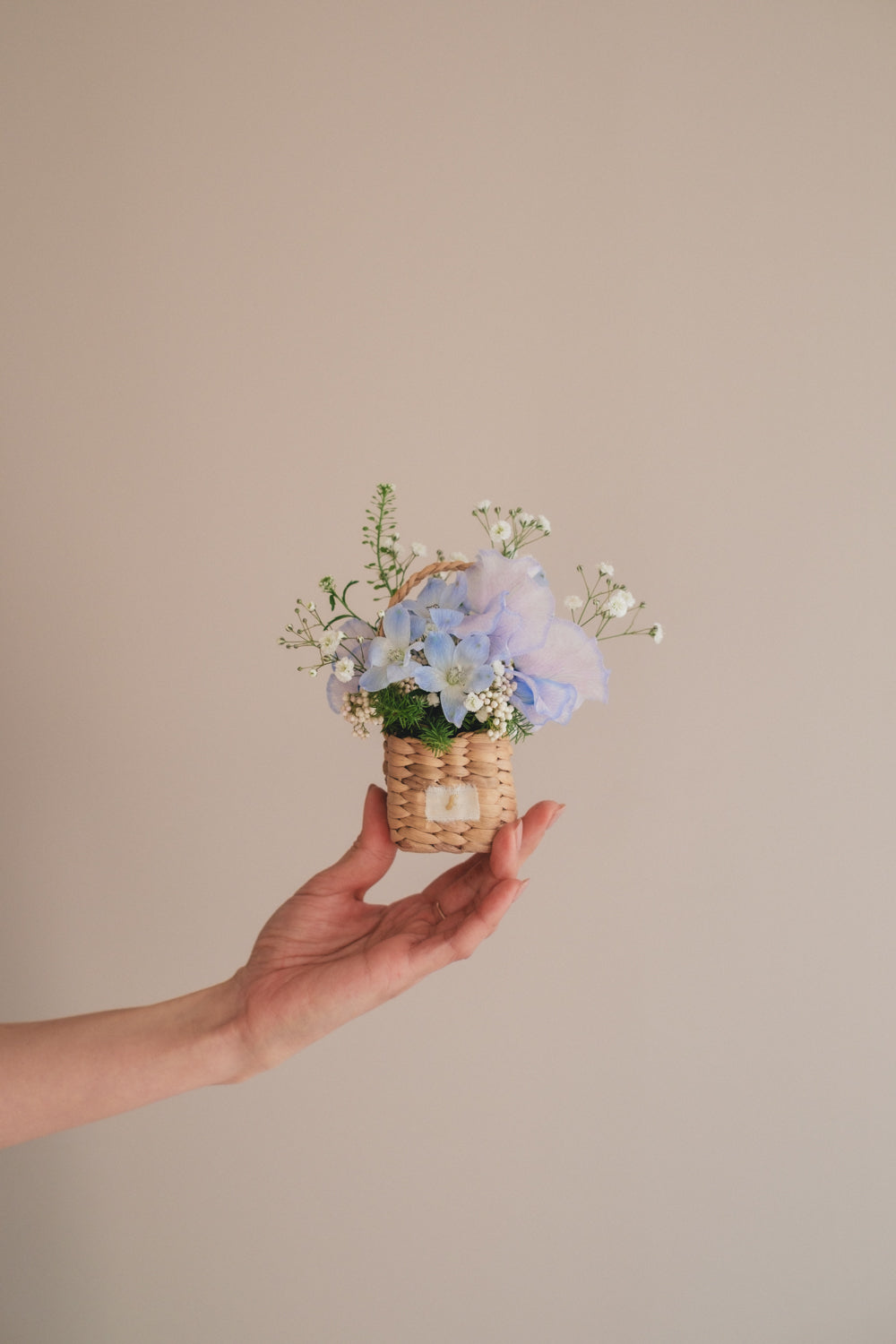 ◆1/13-3/22お届け限定◆Flower BAG No.3／フラワーバッグアレンジ　エアリーブルー／生花