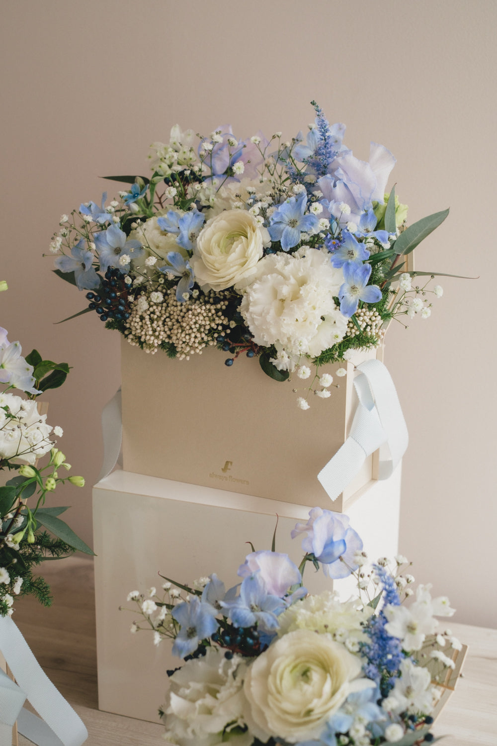 ◆1/13-3/22お届け限定◆Flower BAG No.1／フラワーバッグアレンジ　ブルーブリーズ／生花