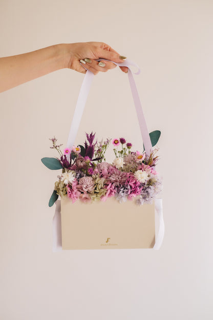 New◆季節限定◆Flower BAG No.1／フラワーバッグアレンジ　プリュヌフルール／ドライ&amp;プリザーブドフラワー