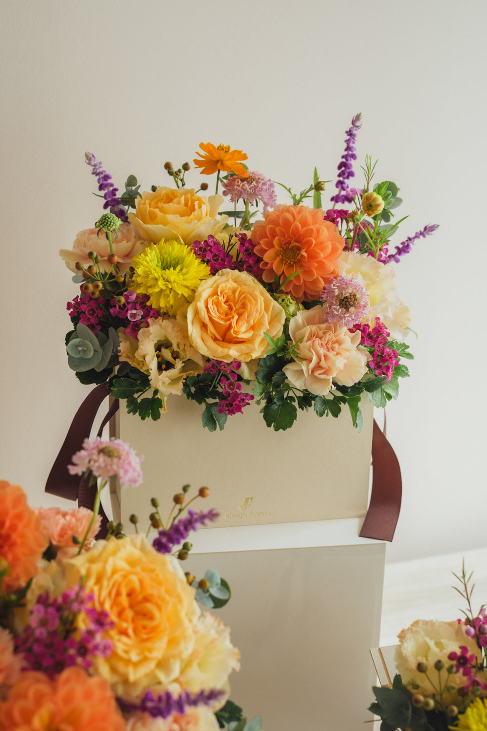 ◆10/8-11/15お届け限定◆Flower BAG No.1／フラワーバッグアレンジ　レヨン・ダンブル／生花