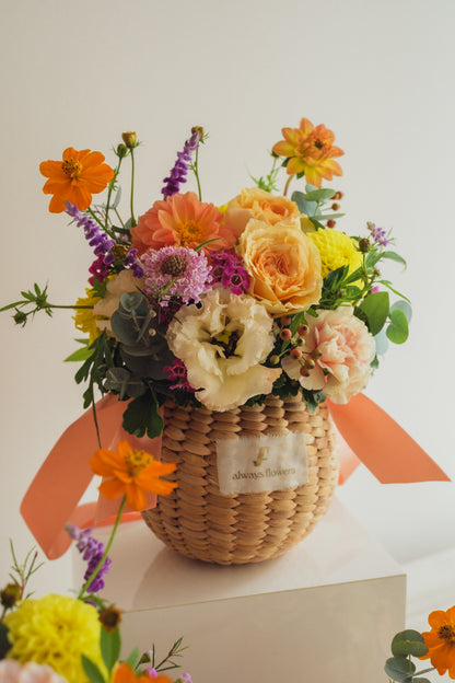 ◆10/8-11/15お届け限定◆Flower BAG No.2／フラワーバッグアレンジ　レヨン・ド・ミエル／生花