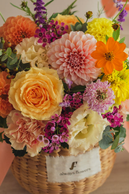 ◆10/8-11/15お届け限定◆Flower BAG No.2／フラワーバッグアレンジ　レヨン・ド・ミエル／生花