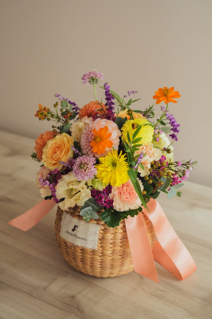 ◆10/8-11/15お届け限定◆Flower BAG No.2／フラワーバッグアレンジ　レヨン・ド・ミエル／生花