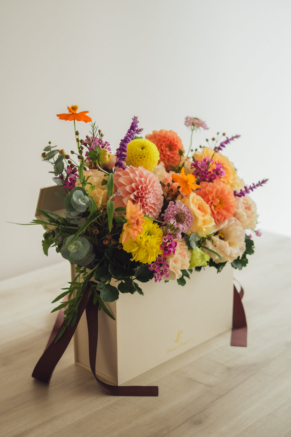 ◆10/8-11/15お届け限定◆Flower BAG No.1／フラワーバッグアレンジ　レヨン・ダンブル／生花