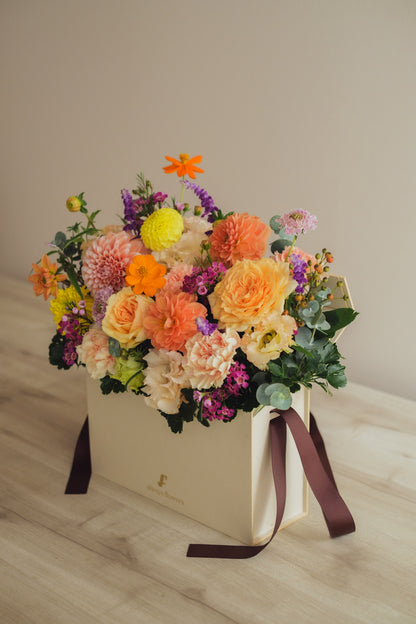 ◆10/8-11/15お届け限定◆Flower BAG No.1／フラワーバッグアレンジ　レヨン・ダンブル／生花