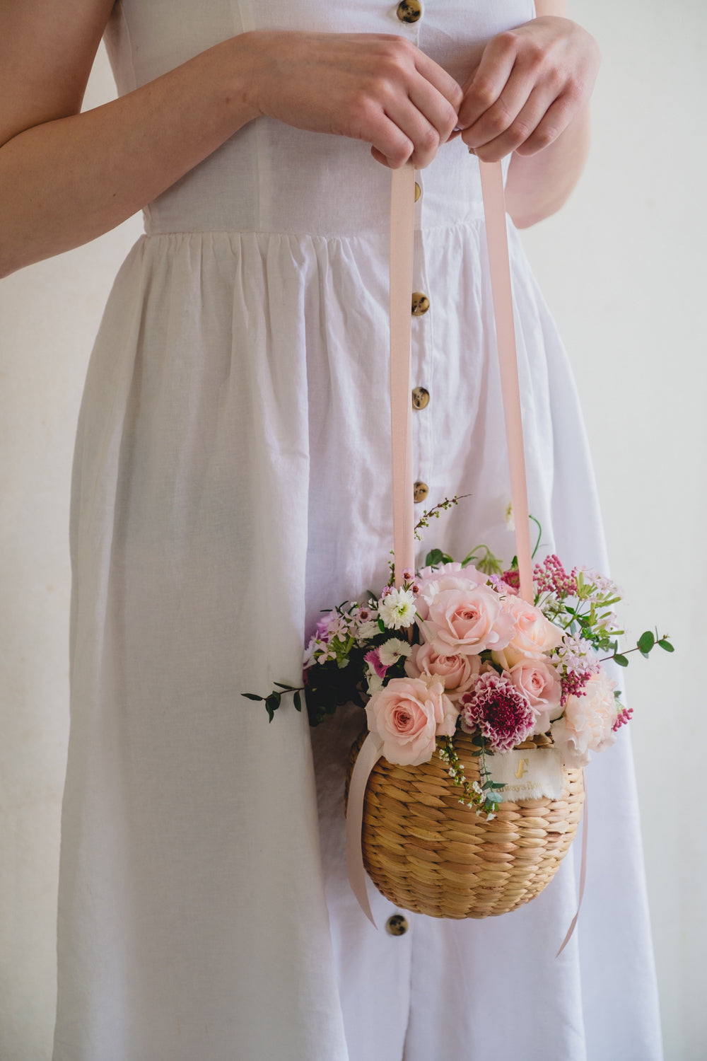 ◆母の日限定◆Flower BAG No.2／カゴバッグアレンジ　5 Mom’s Colors Orange／ドライ&amp;プリザーブドフラワー