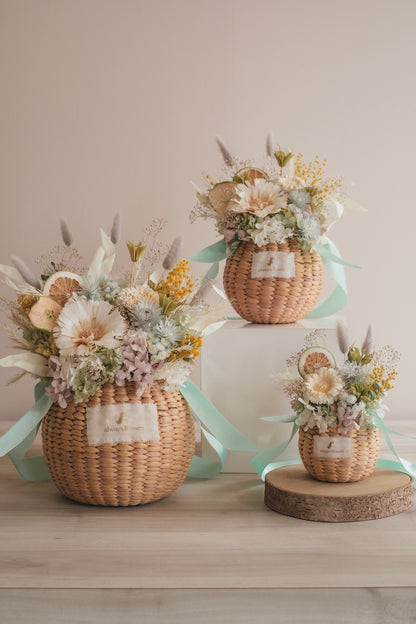 ◆NEW季節限定◆Flower BAG No.2／フラワーバッグアレンジ　ヴェールシトロン／ドライ&amp;プリザーブドフラワー