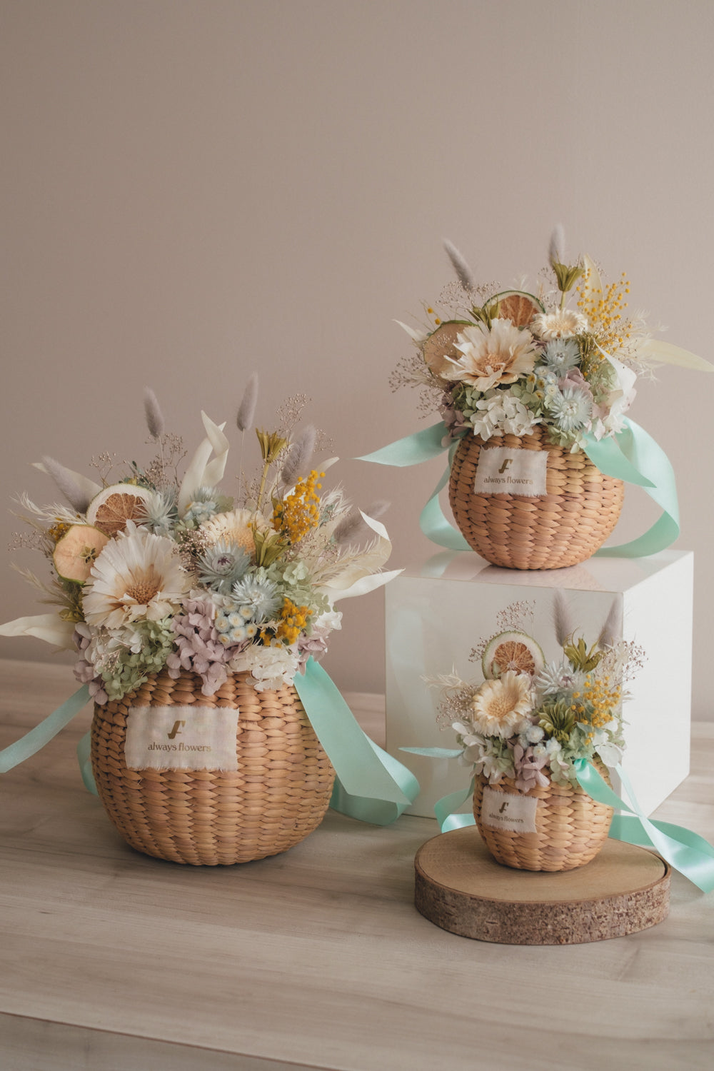 ◆NEW季節限定◆Flower BAG No.2／フラワーバッグアレンジ　ヴェールシトロン／ドライ&amp;プリザーブドフラワー