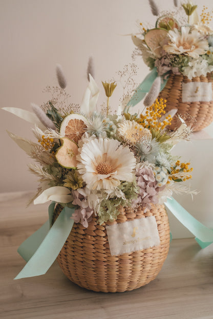 ◆NEW季節限定◆Flower BAG No.2／フラワーバッグアレンジ　ヴェールシトロン／ドライ&amp;プリザーブドフラワー