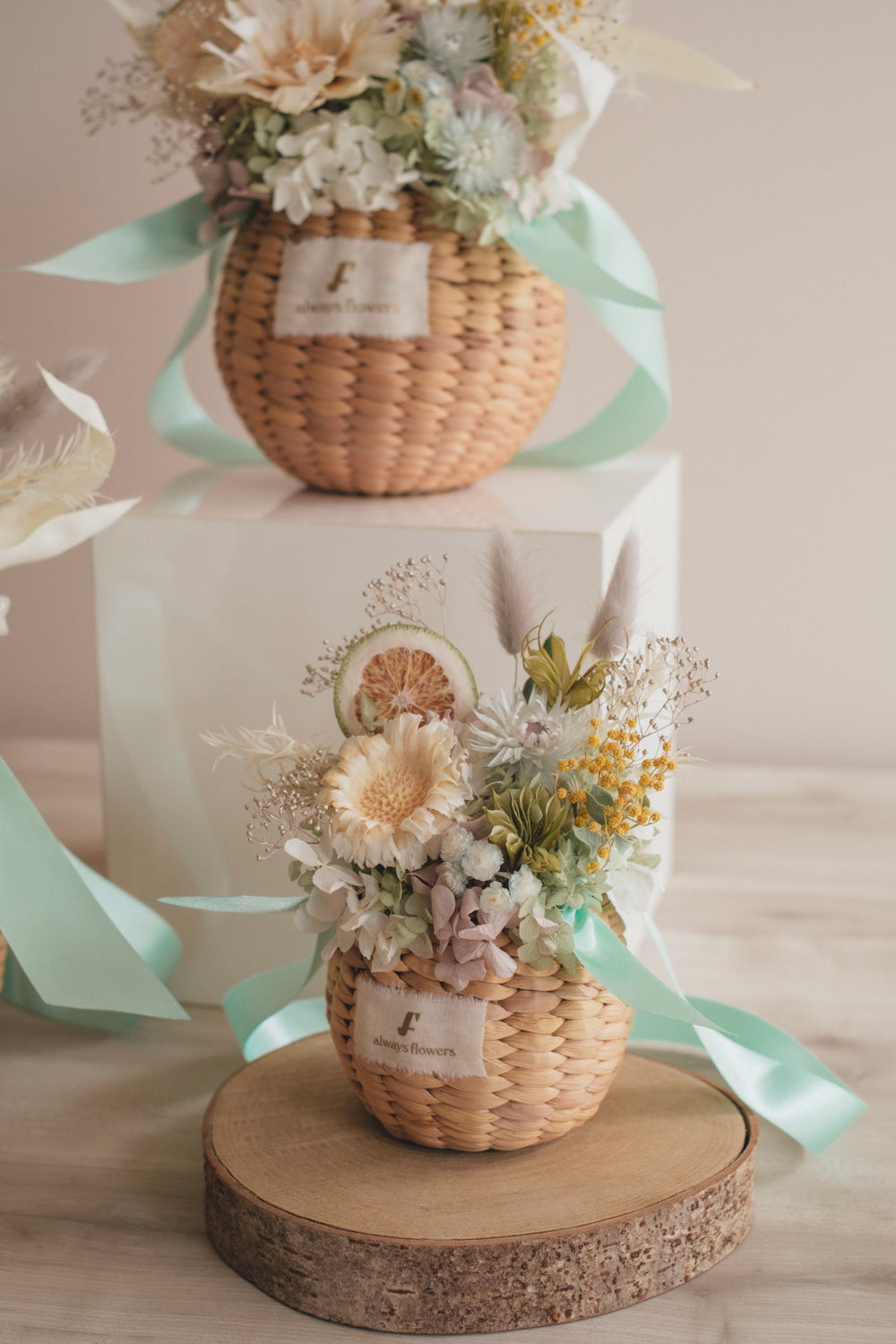 ◆NEW季節限定◆Flower BAG No.2／フラワーバッグアレンジ　ヴェールシトロン／ドライ&amp;プリザーブドフラワー