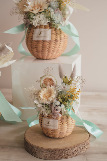 ◆NEW季節限定◆Flower BAG No.2／フラワーバッグアレンジ　ヴェールシトロン／ドライ&amp;プリザーブドフラワー