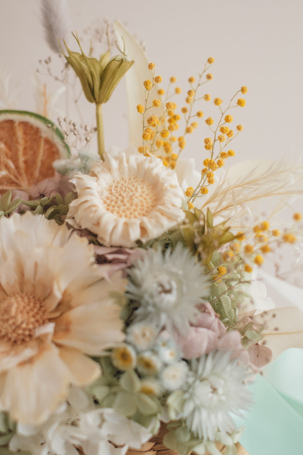 ◆NEW季節限定◆Flower BAG No.2／フラワーバッグアレンジ　ヴェールシトロン／ドライ&amp;プリザーブドフラワー