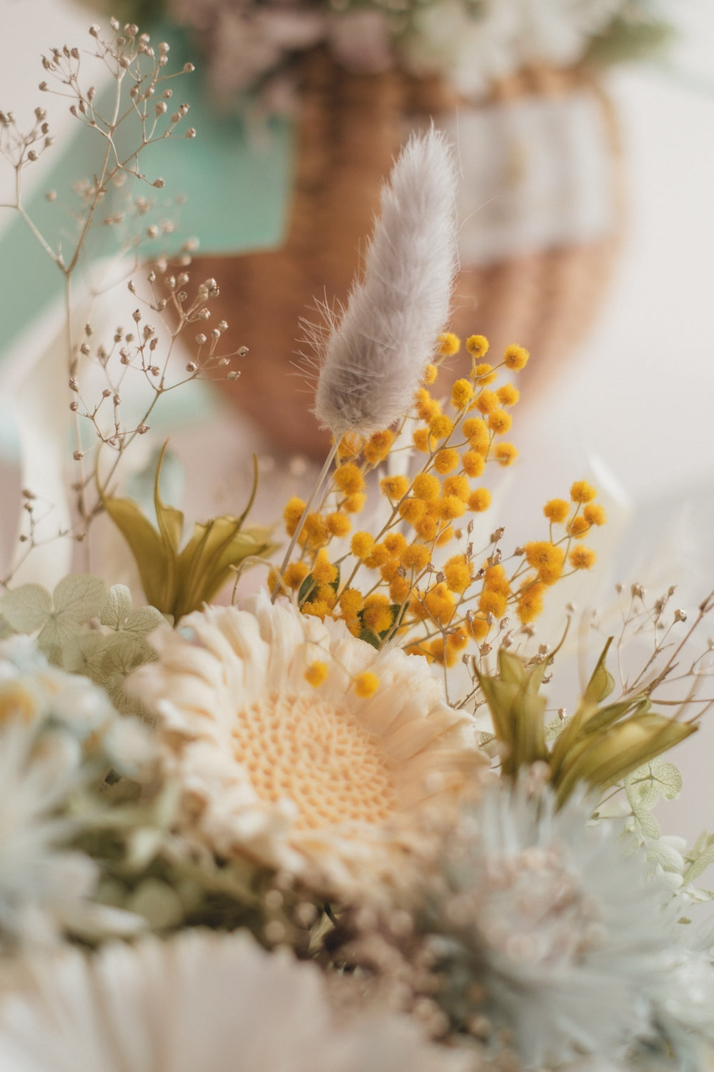 ◆NEW季節限定◆Flower BAG No.2／フラワーバッグアレンジ　ヴェールシトロン／ドライ&amp;プリザーブドフラワー