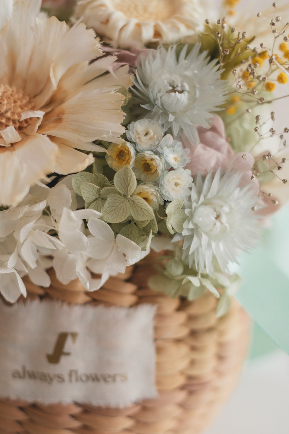 ◆NEW季節限定◆Flower BAG No.2／フラワーバッグアレンジ　ヴェールシトロン／ドライ&amp;プリザーブドフラワー