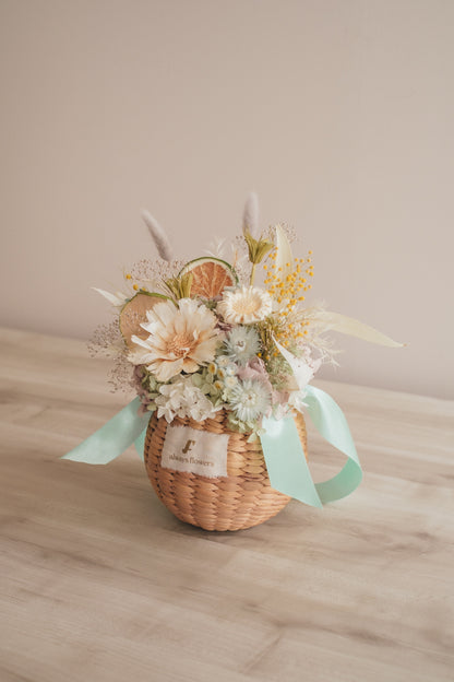 ◆NEW季節限定◆Flower BAG No.2／フラワーバッグアレンジ　ヴェールシトロン／ドライ&amp;プリザーブドフラワー