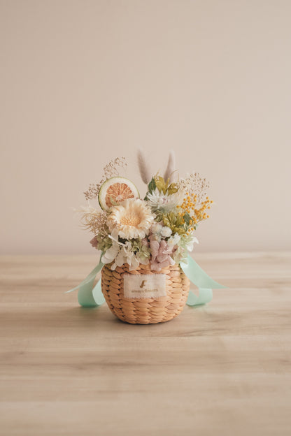 ◆NEW季節限定◆Flower BAG No.2／フラワーバッグアレンジ　ヴェールシトロン／ドライ&amp;プリザーブドフラワー