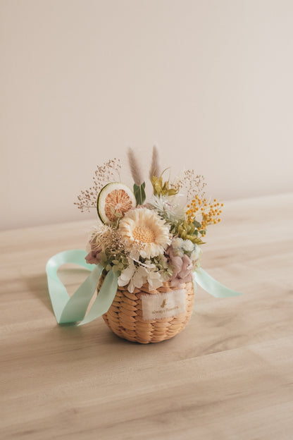 ◆NEW季節限定◆Flower BAG No.2／フラワーバッグアレンジ　ヴェールシトロン／ドライ&amp;プリザーブドフラワー