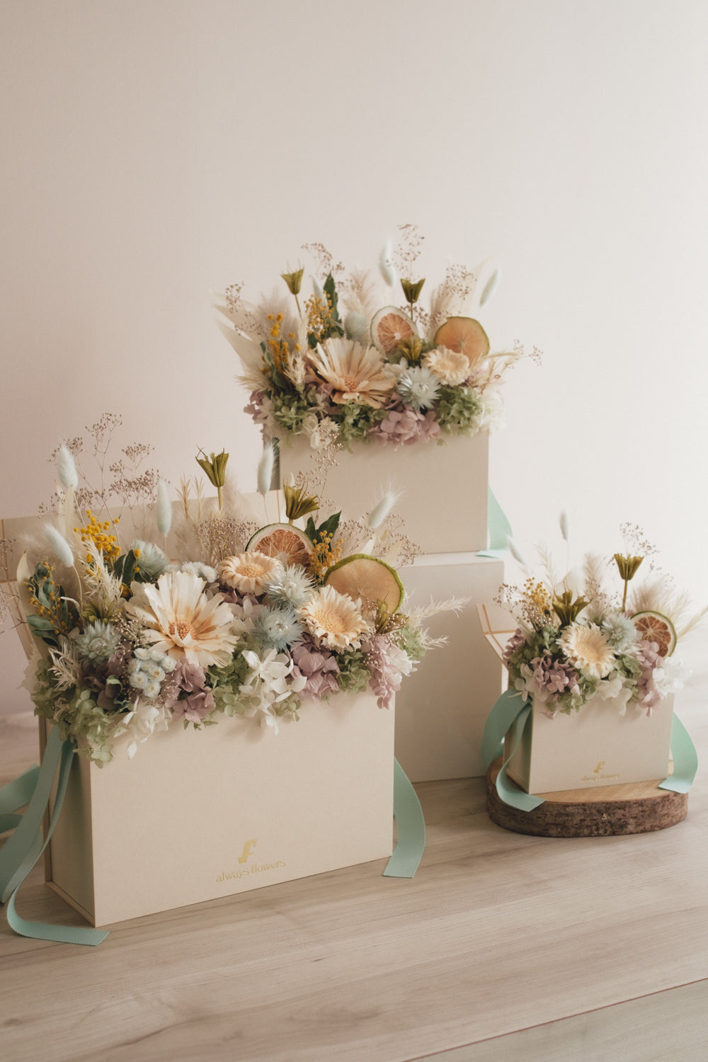 ◆NEW季節限定◆Flower BAG No.1／フラワーバッグアレンジ　ブロンシトロン／ドライ&amp;プリザーブドフラワー