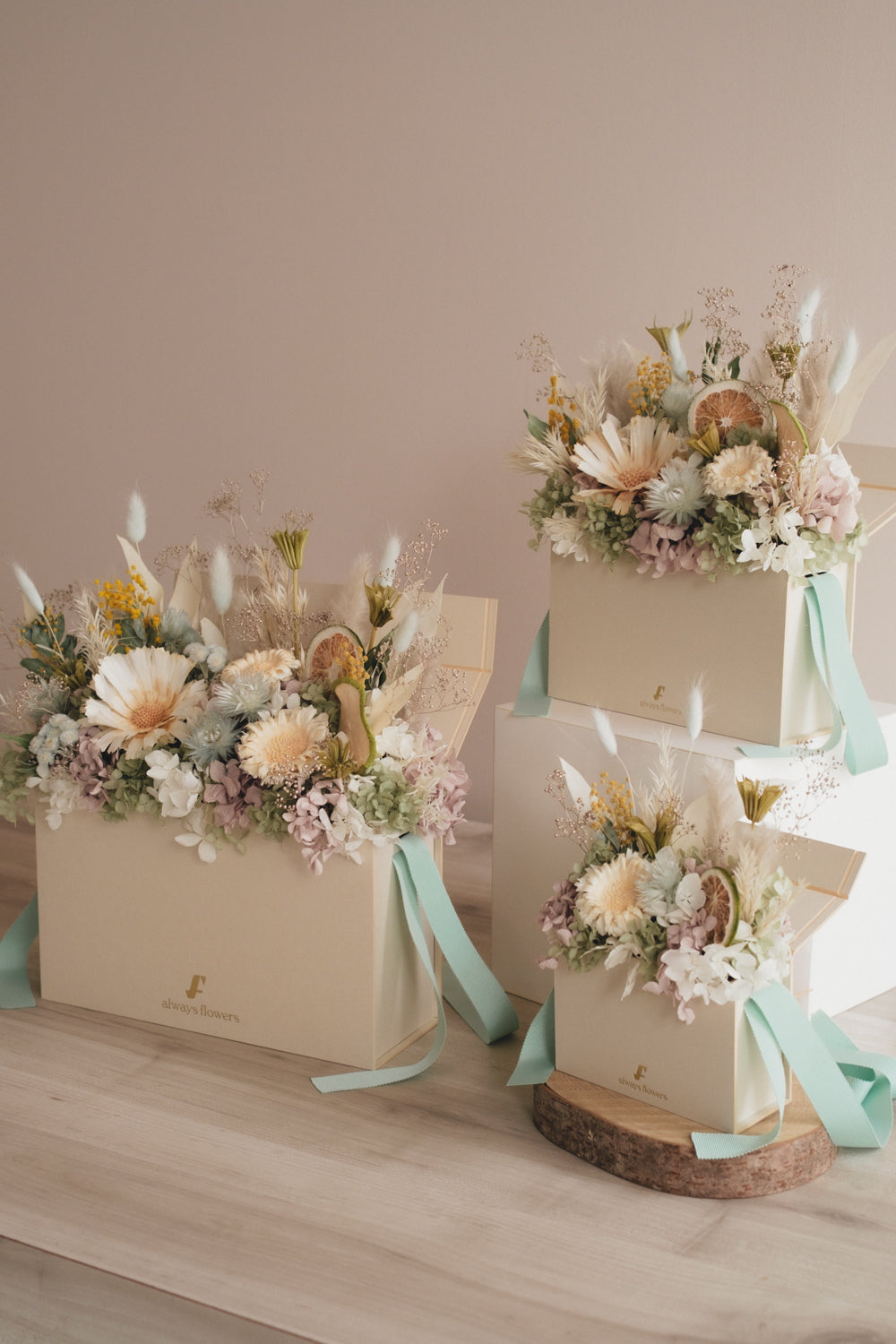 ◆NEW季節限定◆Flower BAG No.1／フラワーバッグアレンジ　ブロンシトロン／ドライ&amp;プリザーブドフラワー