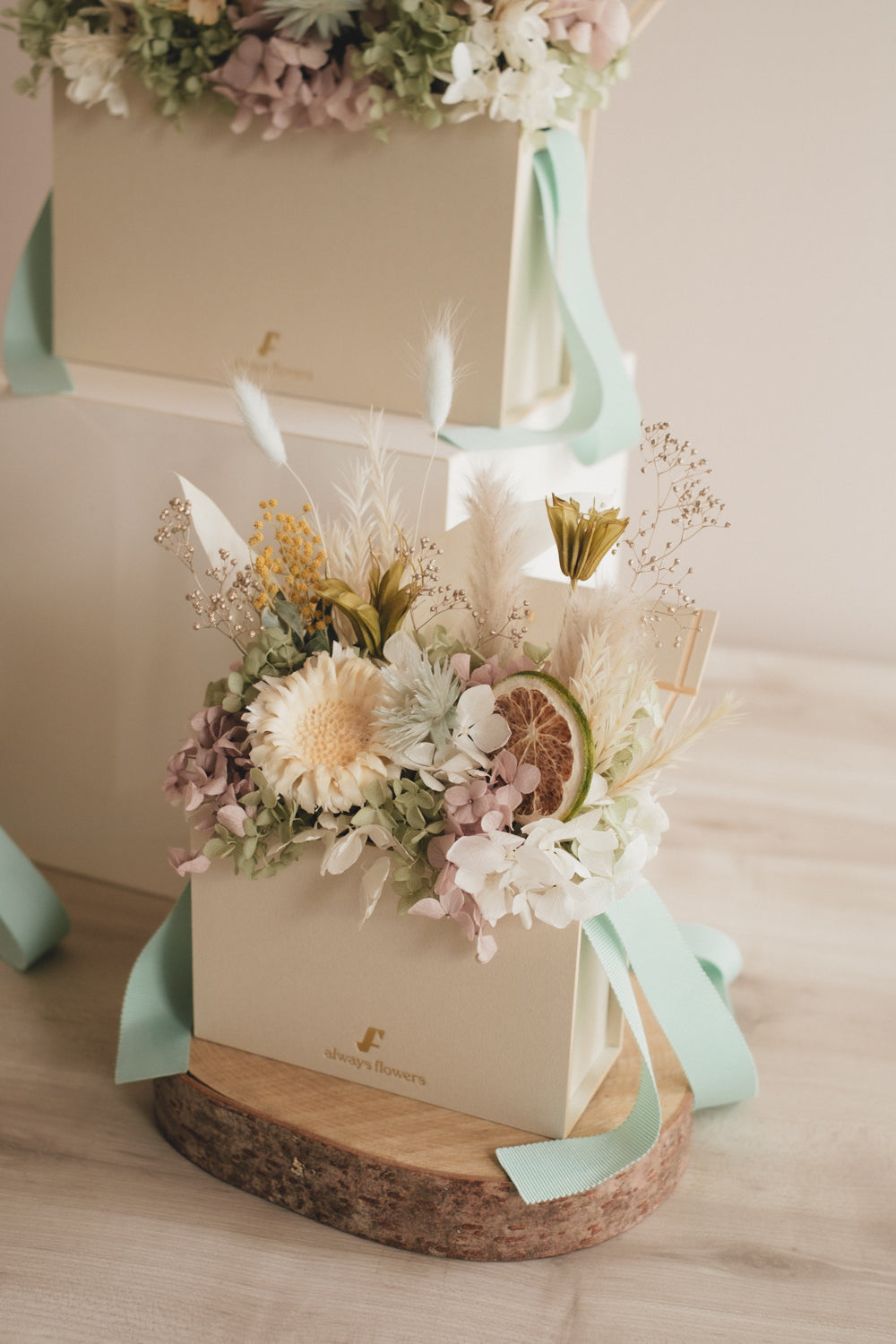 ◆NEW季節限定◆Flower BAG No.1／フラワーバッグアレンジ　ブロンシトロン／ドライ&amp;プリザーブドフラワー