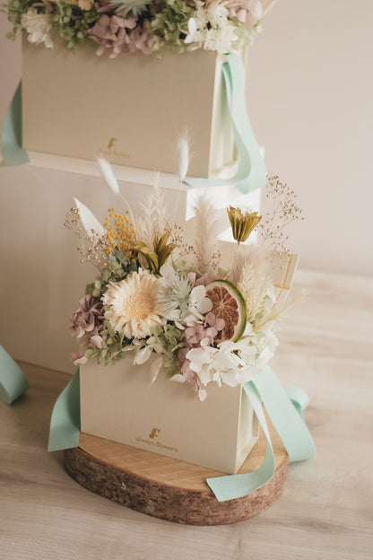 ◆NEW季節限定◆Flower BAG No.1／フラワーバッグアレンジ　ブロンシトロン／ドライ&amp;プリザーブドフラワー