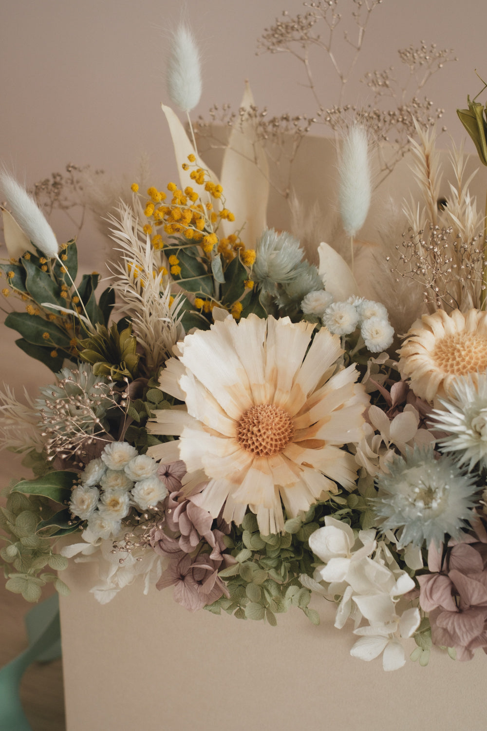 ◆NEW季節限定◆Flower BAG No.1／フラワーバッグアレンジ　ブロンシトロン／ドライ&amp;プリザーブドフラワー