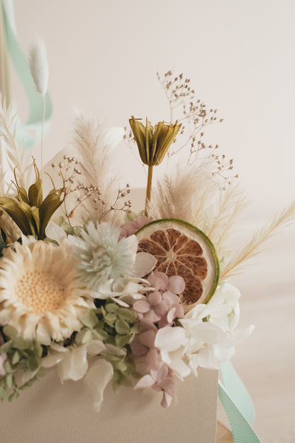 ◆NEW季節限定◆Flower BAG No.1／フラワーバッグアレンジ　ブロンシトロン／ドライ&amp;プリザーブドフラワー