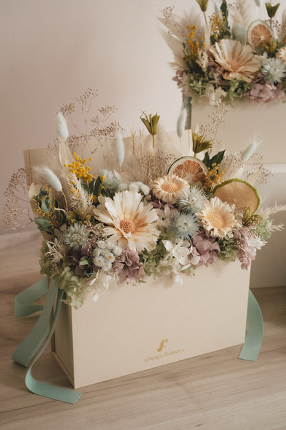 ◆NEW季節限定◆Flower BAG No.1／フラワーバッグアレンジ　ブロンシトロン／ドライ&amp;プリザーブドフラワー