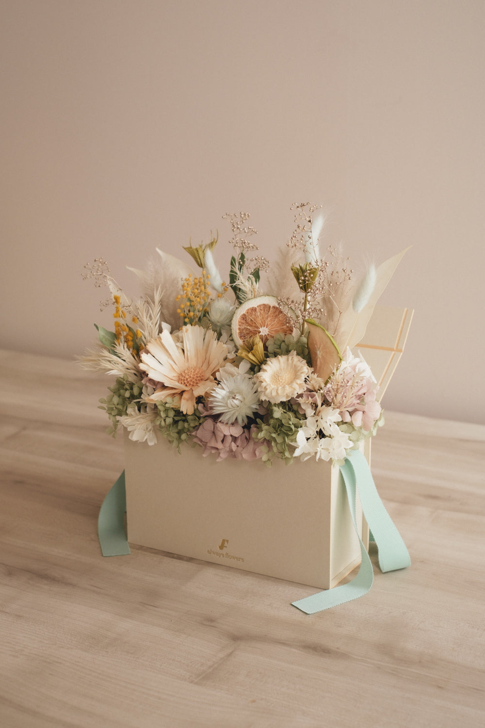 ◆NEW季節限定◆Flower BAG No.1／フラワーバッグアレンジ　ブロンシトロン／ドライ&amp;プリザーブドフラワー