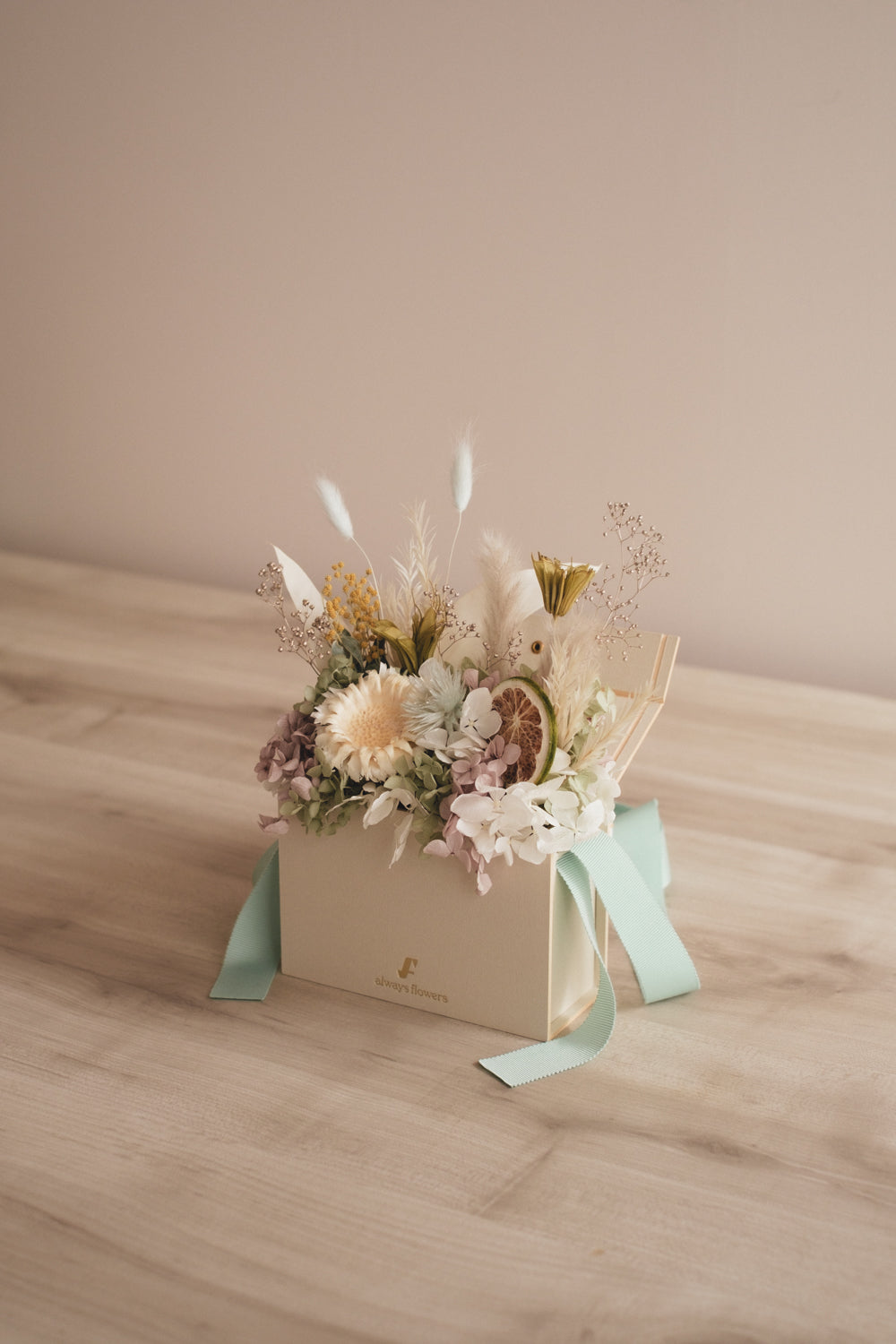 ◆NEW季節限定◆Flower BAG No.1／フラワーバッグアレンジ　ブロンシトロン／ドライ&amp;プリザーブドフラワー