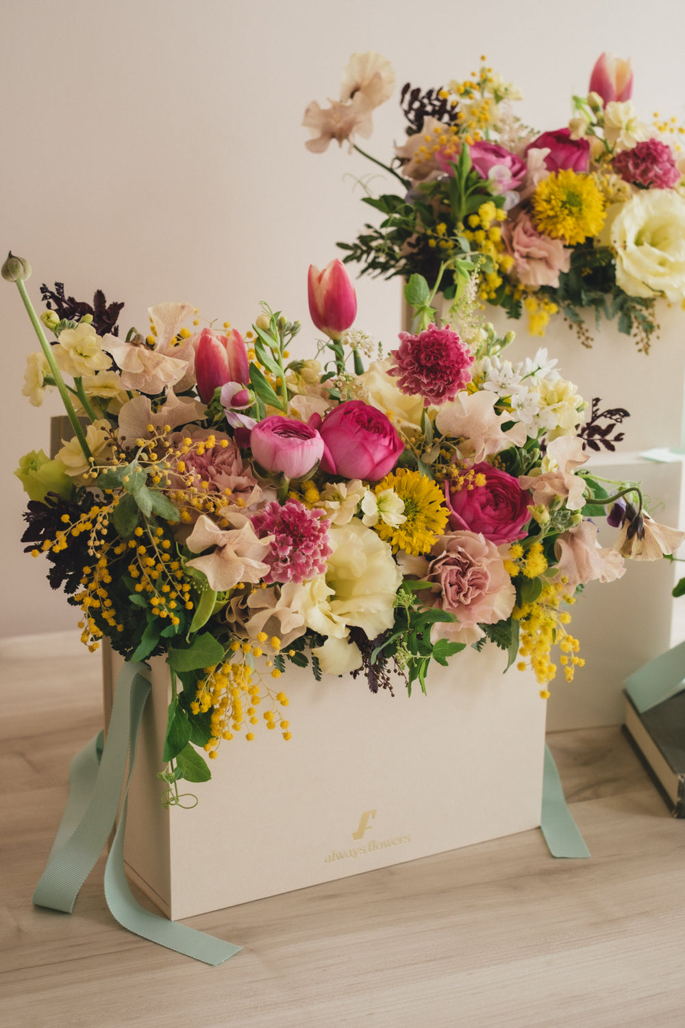 ◆1/25-3/10お届け限定◆Flower BAG No.1／フラワーバッグアレンジ　ルルミモザ／生花