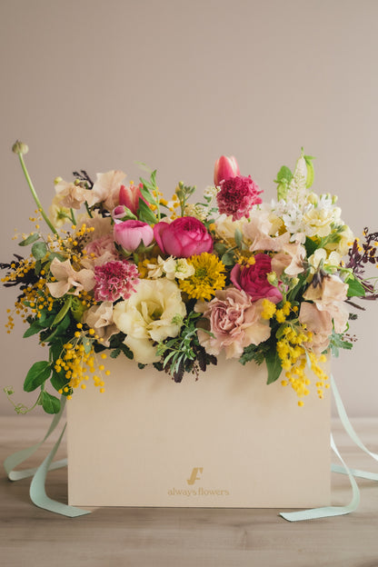 ◆1/25-3/10お届け限定◆Flower BAG No.1／フラワーバッグアレンジ　ルルミモザ／生花