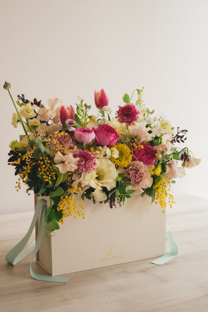 ◆1/25-3/10お届け限定◆Flower BAG No.1／フラワーバッグアレンジ　ルルミモザ／生花